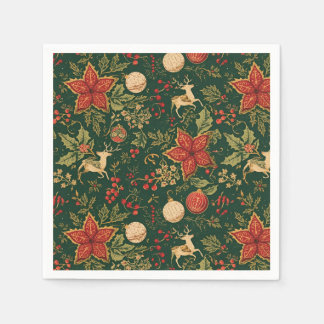 Serviette En Papier Vintage Christmas Pattern - Paper Napkins