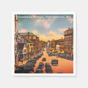 Serviette En Papier Vintage Congress Street, Portsmouth, NH Photo