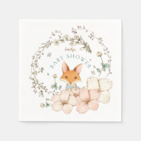 Vintage Cute Fox Feuilles Baby shower garçon