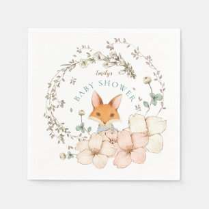 Serviette En Papier Vintage Cute Fox Feuilles Baby shower garçon