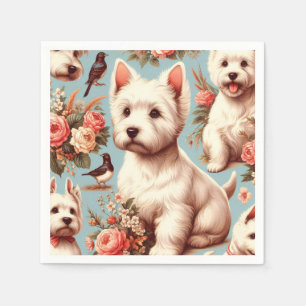 Serviette En Papier Vintage Cute West Highland White Terrier