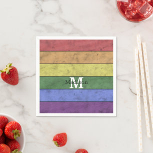 Serviette En Papier Vintage drapeau LGBT orgueil écarlate arc-en-ciel 