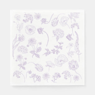 Serviette En Papier Vintage Elégant Lavande Lavande Jardin Floral
