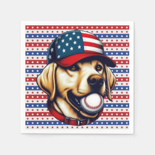 Serviette En Papier Vintage, États-Unis baseball Labrador