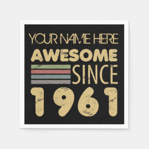 Serviette En Papier Vintage fantastique 1961 60e anniversaire
