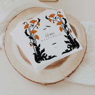 Serviette En Papier Vintage Floral Frame Halloween Party