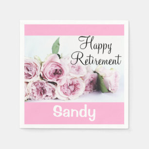 Serviette En Papier Vintage Floral Joyeuse Retraite Rose violet Roses