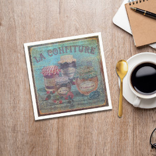 Serviette En Papier Vintage Français Pays Préservations Jams Jams