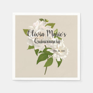 Serviette En Papier Vintage Gardenia Floral Quinceañera