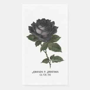 Serviette En Papier Vintage gothique noir Roses personnalisés