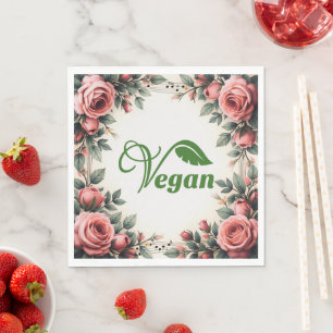 Serviette En Papier Vintage Green Vegan Logo Leaf par Bearnd