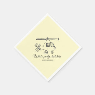 Serviette En Papier vintage,  Helicopter, plane Cocktail Paper Napkins