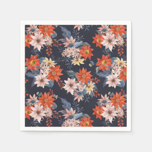 Serviette En Papier Vintage hiver Botaniques Motif Noël