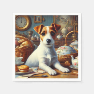 Serviette En Papier Vintage Jack Russell Terrier Peinture