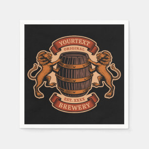 Serviette En Papier Vintage Lion Oak Baril Brasserie personnalisée