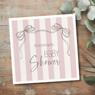 Serviette En Papier Vintage Mignon Fard à Joues Nœud Coquette Baby Sho