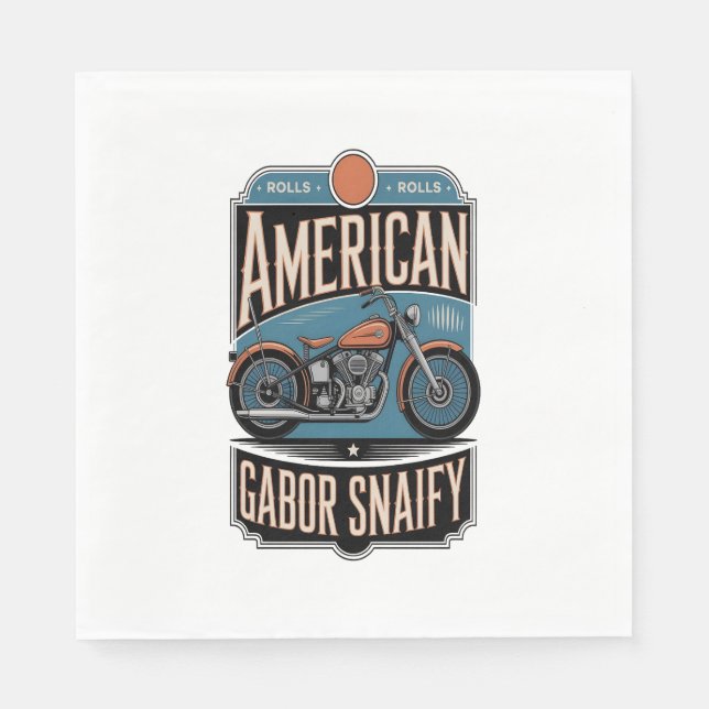 Serviette En Papier Vintage moto américain (Devant)