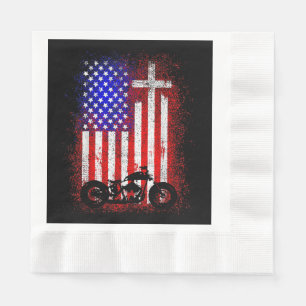 Serviette En Papier Vintage Motorcycle USA Drapeau Foi chrétienne pour