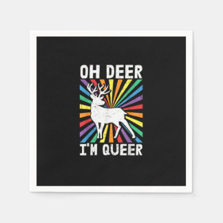 Serviette En Papier Vintage Oh Deer I'm Queer Pride LGBT Gay Lesbian  