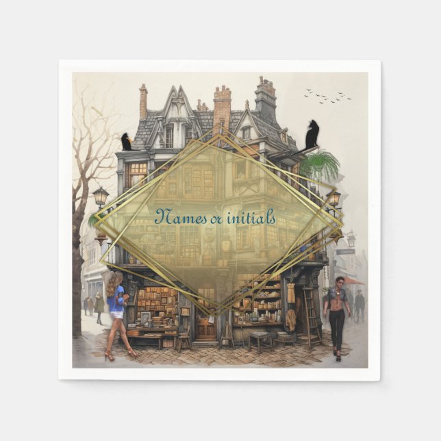 Serviette En Papier Vintage Old Amsterdam Art (Devant)