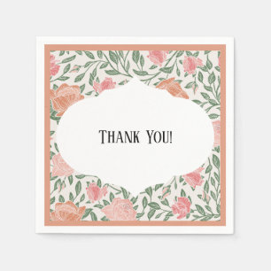 Serviette En Papier Vintage Parfait Roses rose et pêche