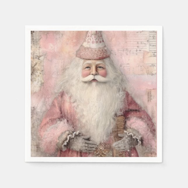 Serviette En Papier Vintage Père Noël (Devant)