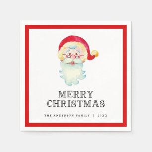 Serviette En Papier Vintage Père Noël Joyeux Noël