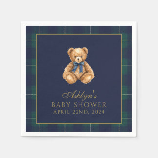 Serviette En Papier Vintage Polo Teddy Bear Baby Shower Napkins