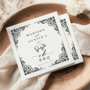 Serviette En Papier Vintage porc rustique I Do BQ Mariage Décontracté