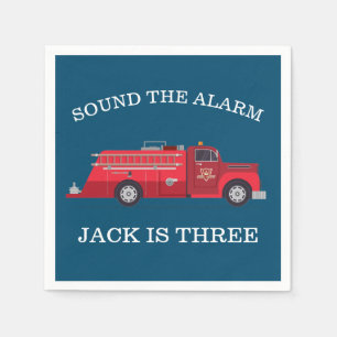 Serviette En Papier Vintage Red Fire Truck Party