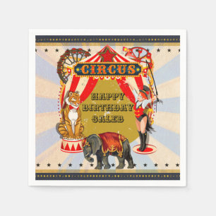 Serviette En Papier Vintage Retro Circus fête d'anniversaire Personnal