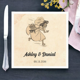 Serviette En Papier Vintage Retro Funny Mariée Rustique Vieux Mariage