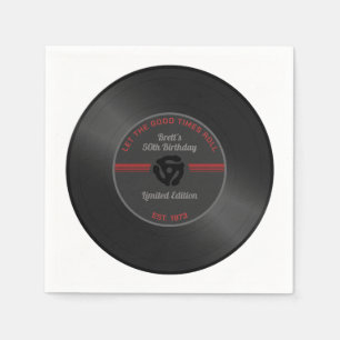 Serviette En Papier Vintage Retro Vinyl Record Anniversaire