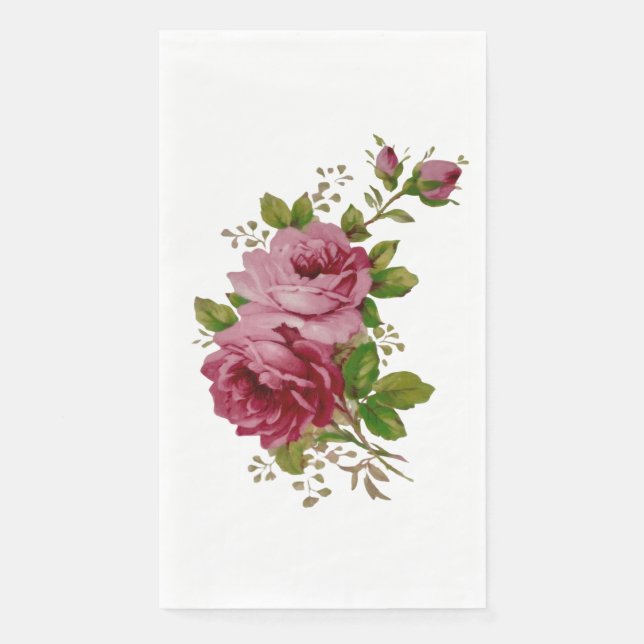 Serviette En Papier Vintage Rose  (Devant)