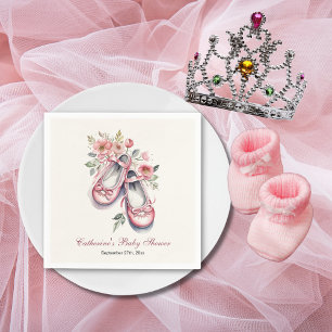 Serviette En Papier Vintage rose Ballerina Chaussures Baby shower fill
