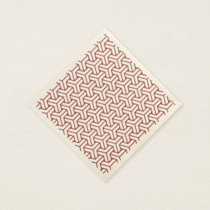 Serviette En Papier Vintage rouge blanc Shinshu Japon Motif Bishamon