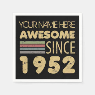 Serviette En Papier Vintage stupéfiant 1952 70e anniversaire