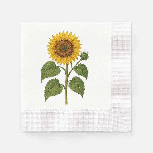 Serviette En Papier Vintage Sunflower napkins (Devant)