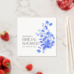 Serviette En Papier Vintage Toile bleu Fête des mariées Florale