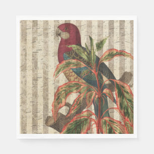 Serviette En Papier Vintage tropical de perroquets