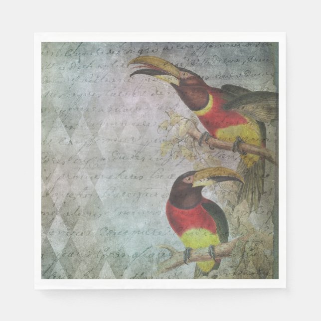 Serviette En Papier Vintage Tropical Toucan (Devant)