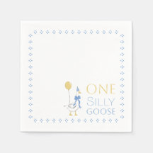 Vintage Une Oie Silencieuse Anniversaire Napkin