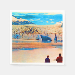 Serviette En Papier Vintage USA Alaska Mendenhall glacier Juneau