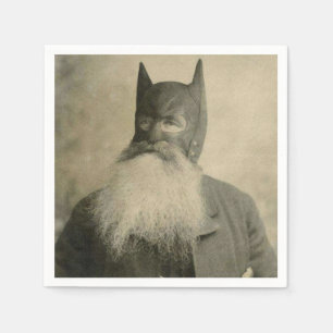 Serviette En Papier Vintage Victorien portant un masque aux oreilles