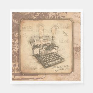 Serviette En Papier Vintage Vieux Art. Auteur / Cadeau de l'écrivain