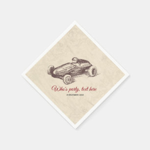 Serviette En Papier vintage, voiture de course, racer, Serviettes en p