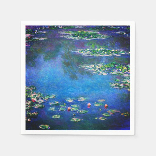 Serviette En Papier Vintage Water Lilies by Claude Monet (Devant)