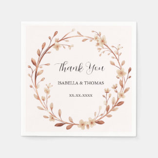 Serviette En Papier Vintage watercolor rose gold Daisy Floral Botanica