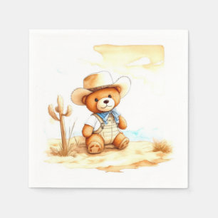 Serviette En Papier Vintage Western Delft Baby shower Cowboy