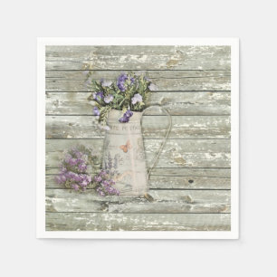 Serviette En Papier vintage western floral grange bois rustique fête